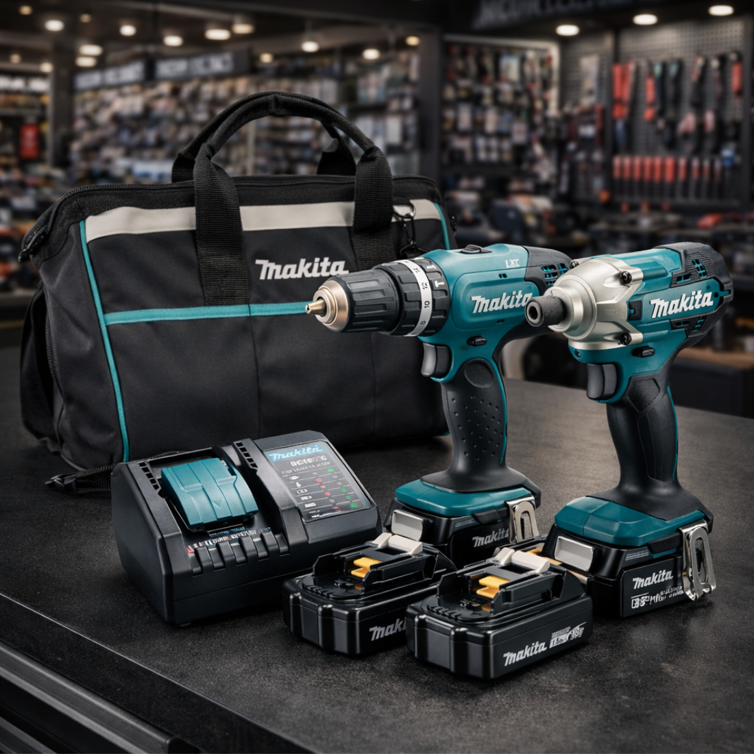 EREDTI MAKITA KÉSZLET – AKKUMULÁTOROS FÚRÓ-CSAVAROZÓ 40V + ÜTŐCSAVAROZÓ + TÖLTŐ ÉS SZÁLLÍTÓTÁSKA | 80% SZUPER KEDVEZMÉNY