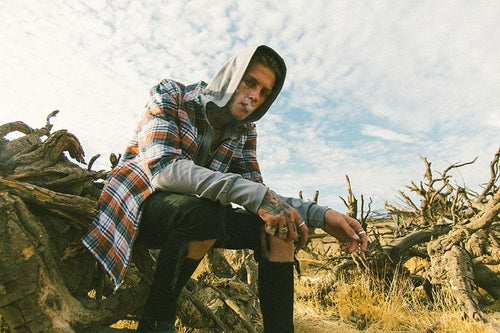 Mens Zip Up Flannel Short Sleeve Shirt S115