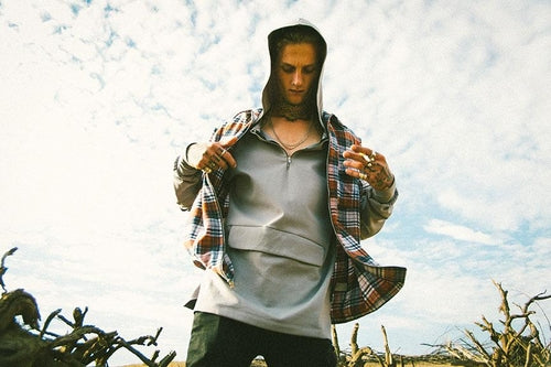 Mens Zip Up Flannel Short Sleeve Shirt S115