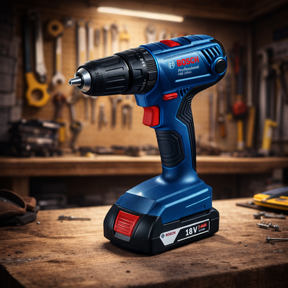 EREDETI BOSCH 18V TELJES KÉSZLET FÚRÓ-CSAVARBEHAJTÓVAL (KEFE NÉLKÜLI) + KÖRFŰRÉSZ + 2 AKKUMULÁTOR + TÖLTŐ ÉS AJÁNDÉK TÁSKA.