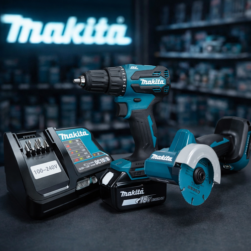 MAKITA 18V PROFI KÉSZLET – SZÉNKEFE NÉLKÜLI FÚRÓ-CSAVAROZÓ + MÁRVÁNYVÁGÓ + TÖLTŐ 70% KEDVEZMÉNNYEL