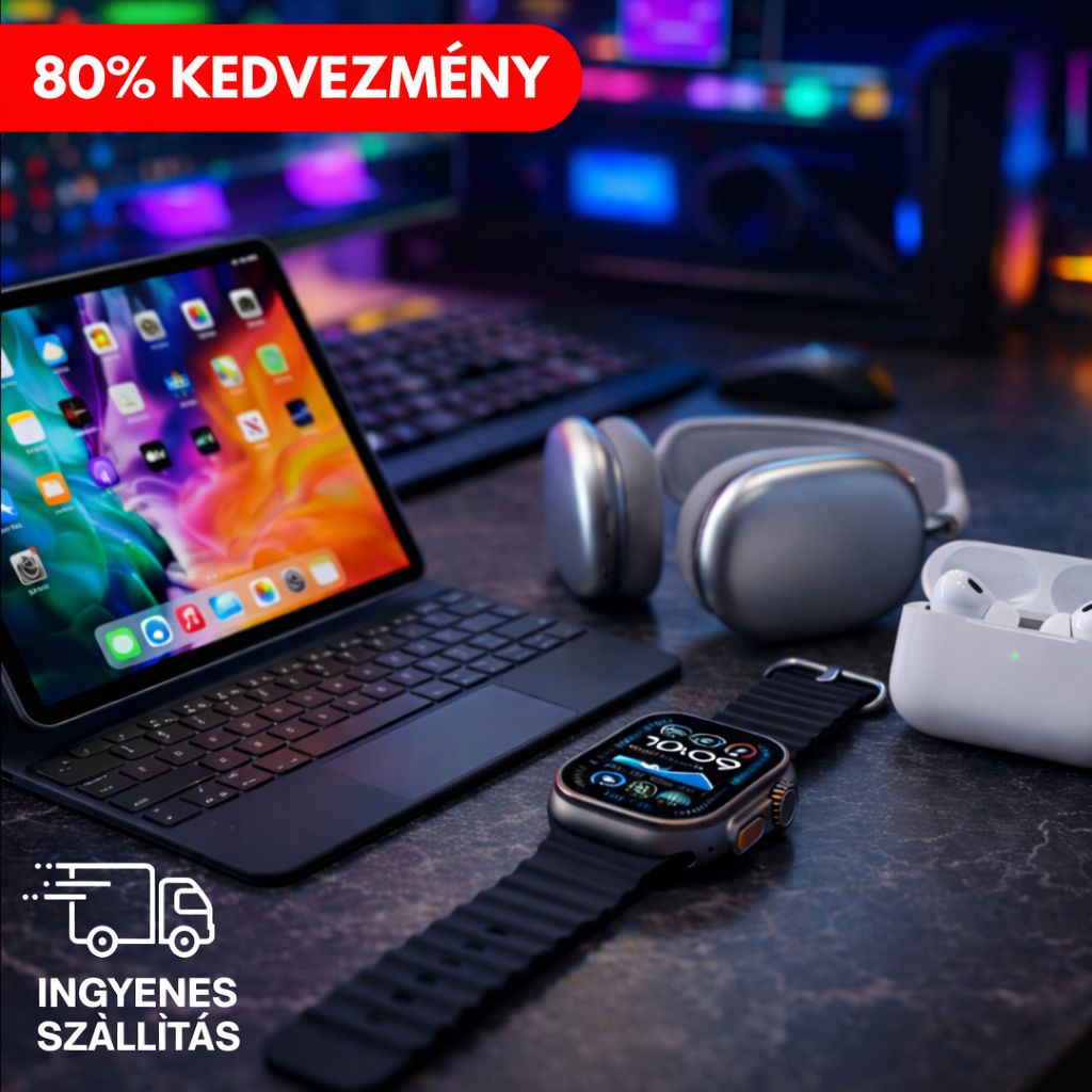 EREDETI APPLE CSOMAG: IPAD + AIRPODS PRO + APPLE WATCH ULTRA + AIRPODS MAX -80% AKCIÓ A BOLT BEZÁRÁSA MIATT